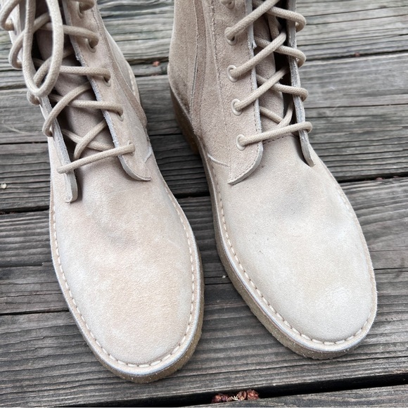 Chloe Edith Suede Lace Up Combat Boots - Picture 4 of 12